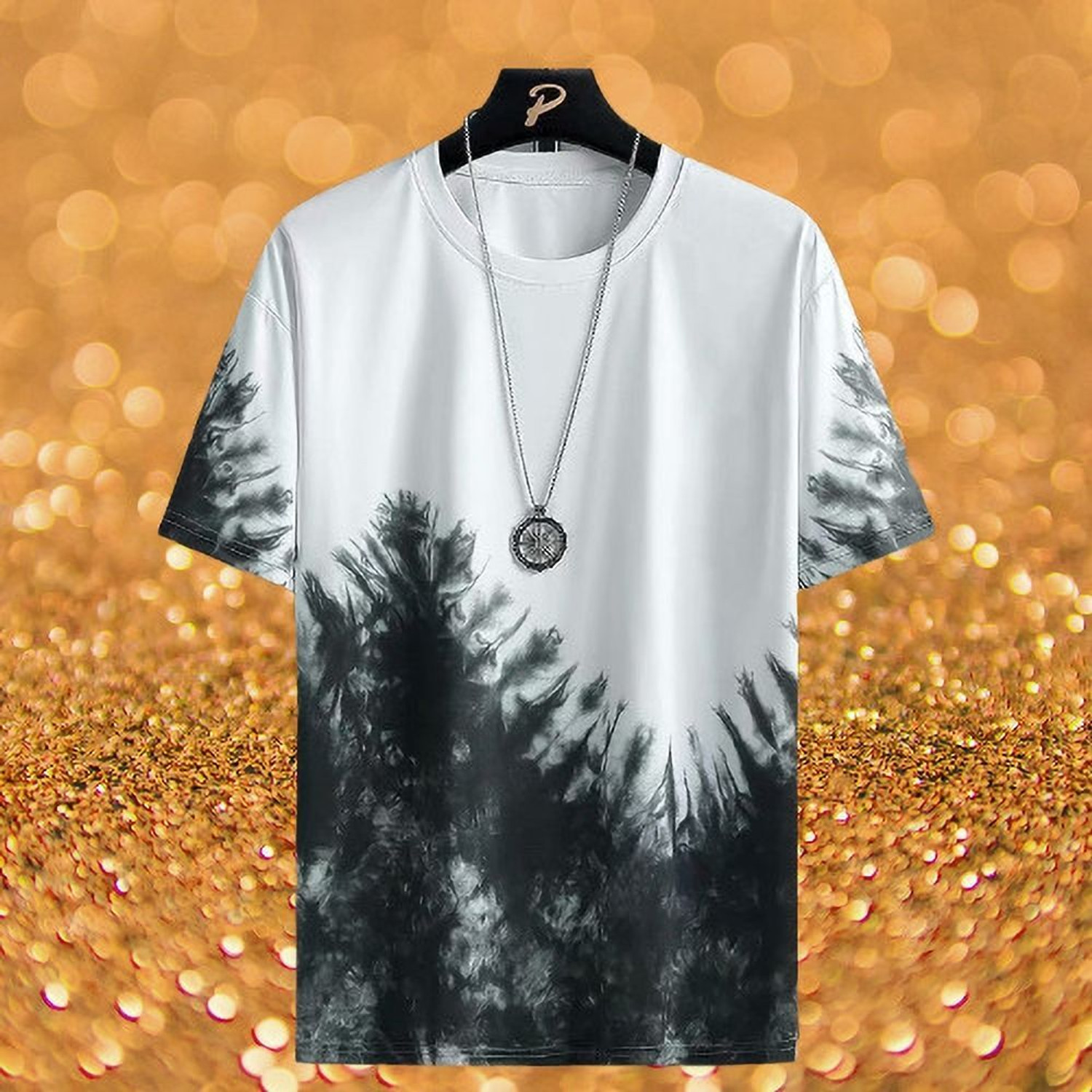 Image of Celebrino Typography Men Round Neck White, Black T-Shirt