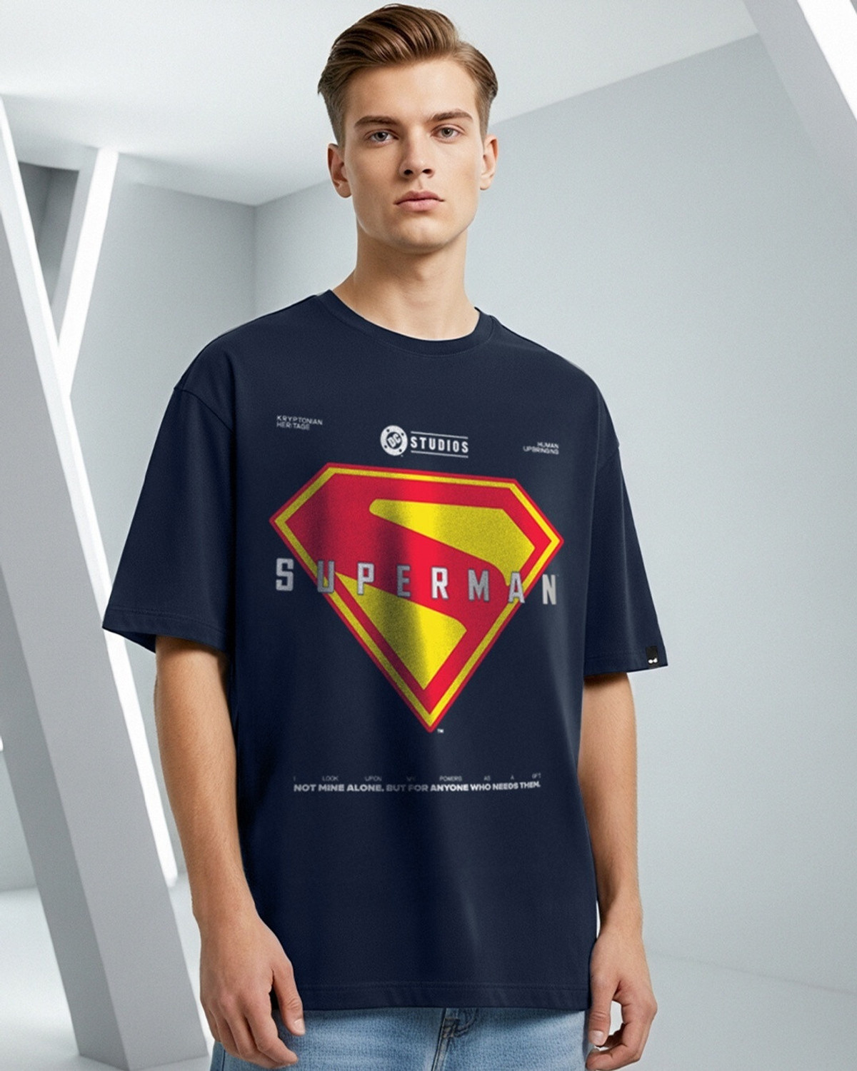 Image of BEWAKOOF Graphic Print Men Round Neck Blue T-Shirt