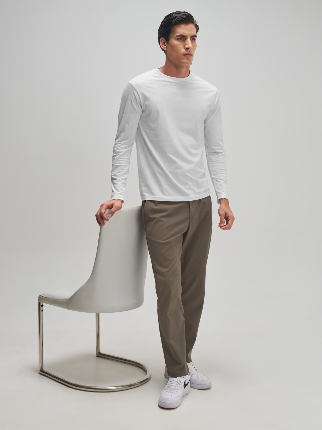 Image of XYXX Solid Men Round Neck White T-Shirt