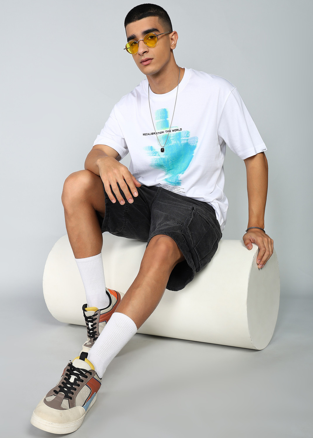 Image of Spykar Printed Men Round Neck White T-Shirt