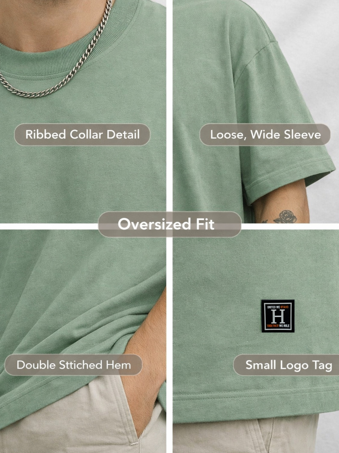 Image of TOXA Solid Men Round Neck Green T-Shirt
