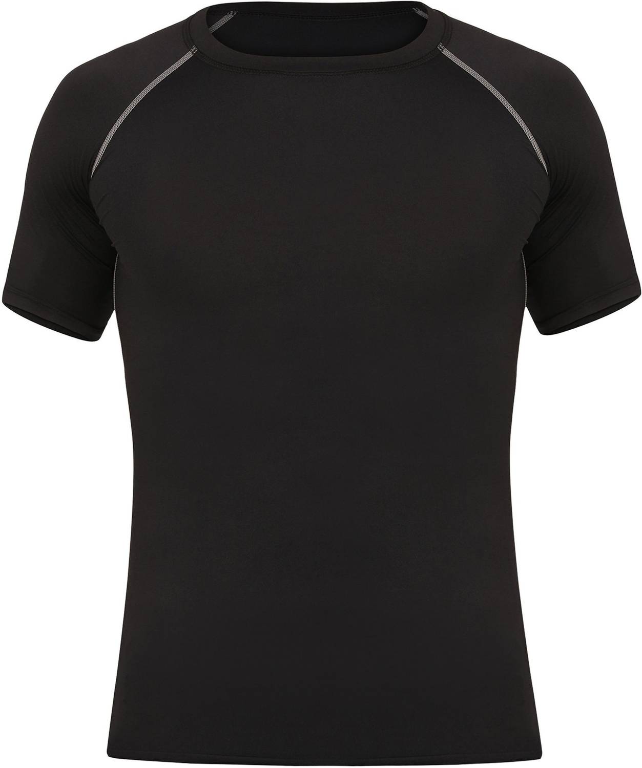 NINQ Men Solid Round Neck Polyester Black T-Shirt