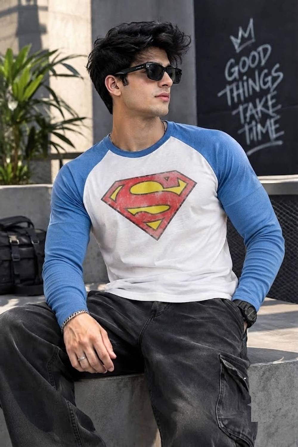 Bartus Men Blue Printed Round Neck T-Shirt - Image 1