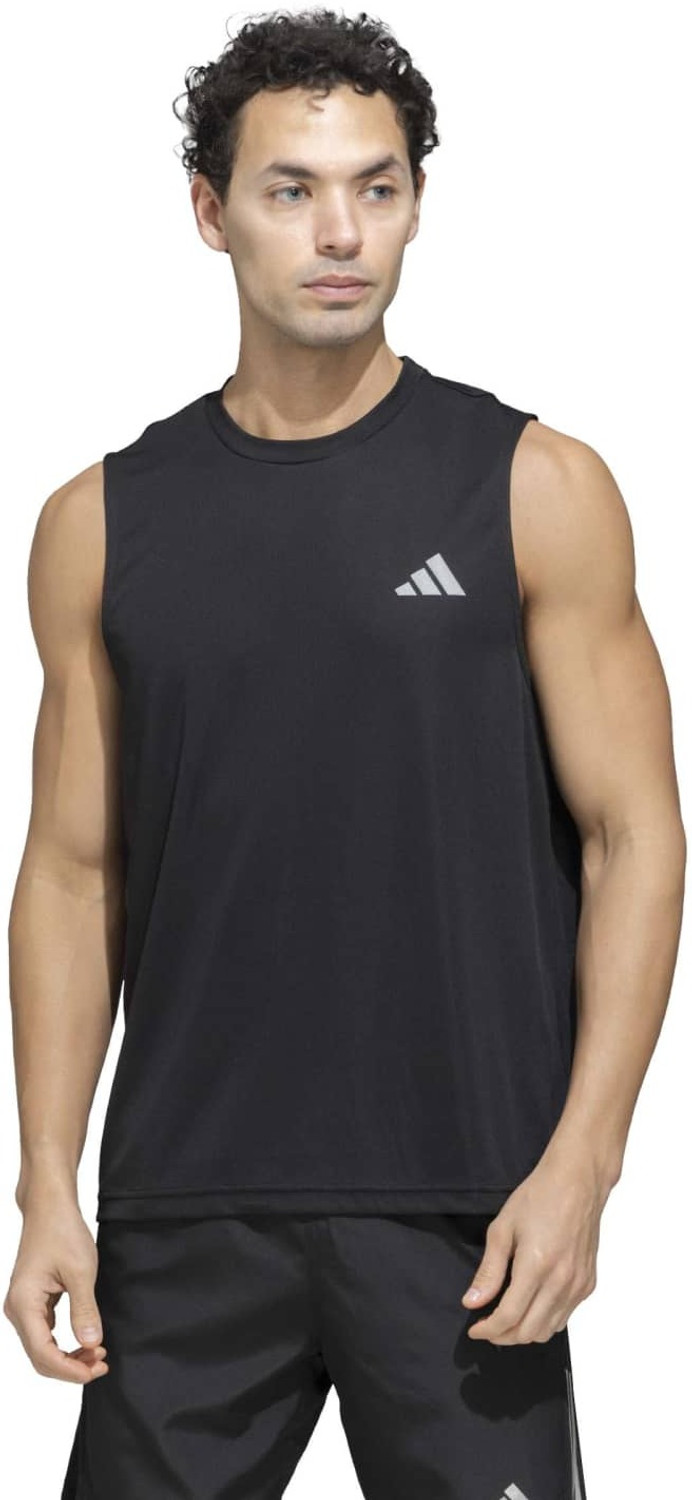 Image of ADIDAS Printed Men Round Neck Black T-Shirt