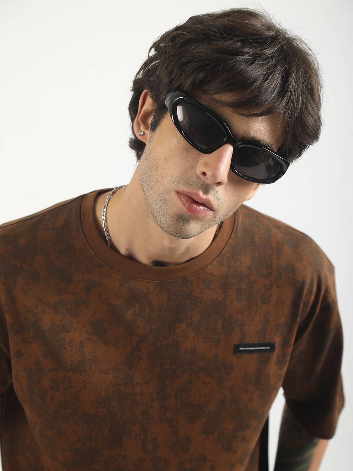 MANIAC Brown Round Neck Printed T-Shirt - Image 2
