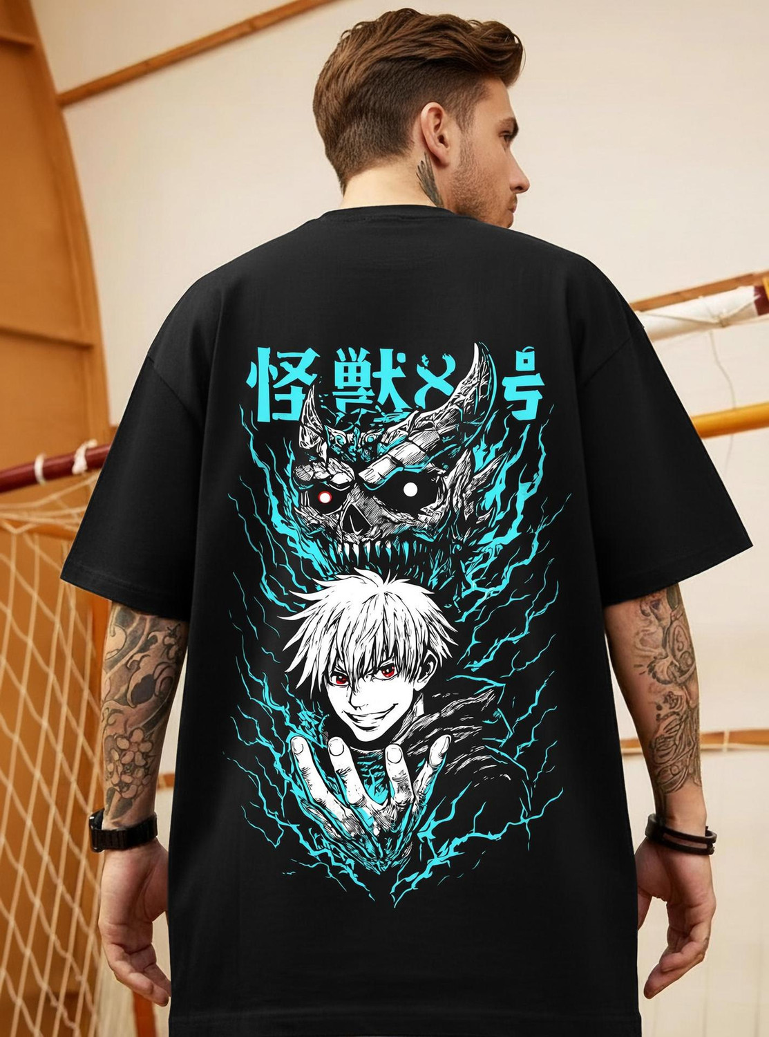Image of TRIPR Printed Men Round Neck Black T-Shirt
