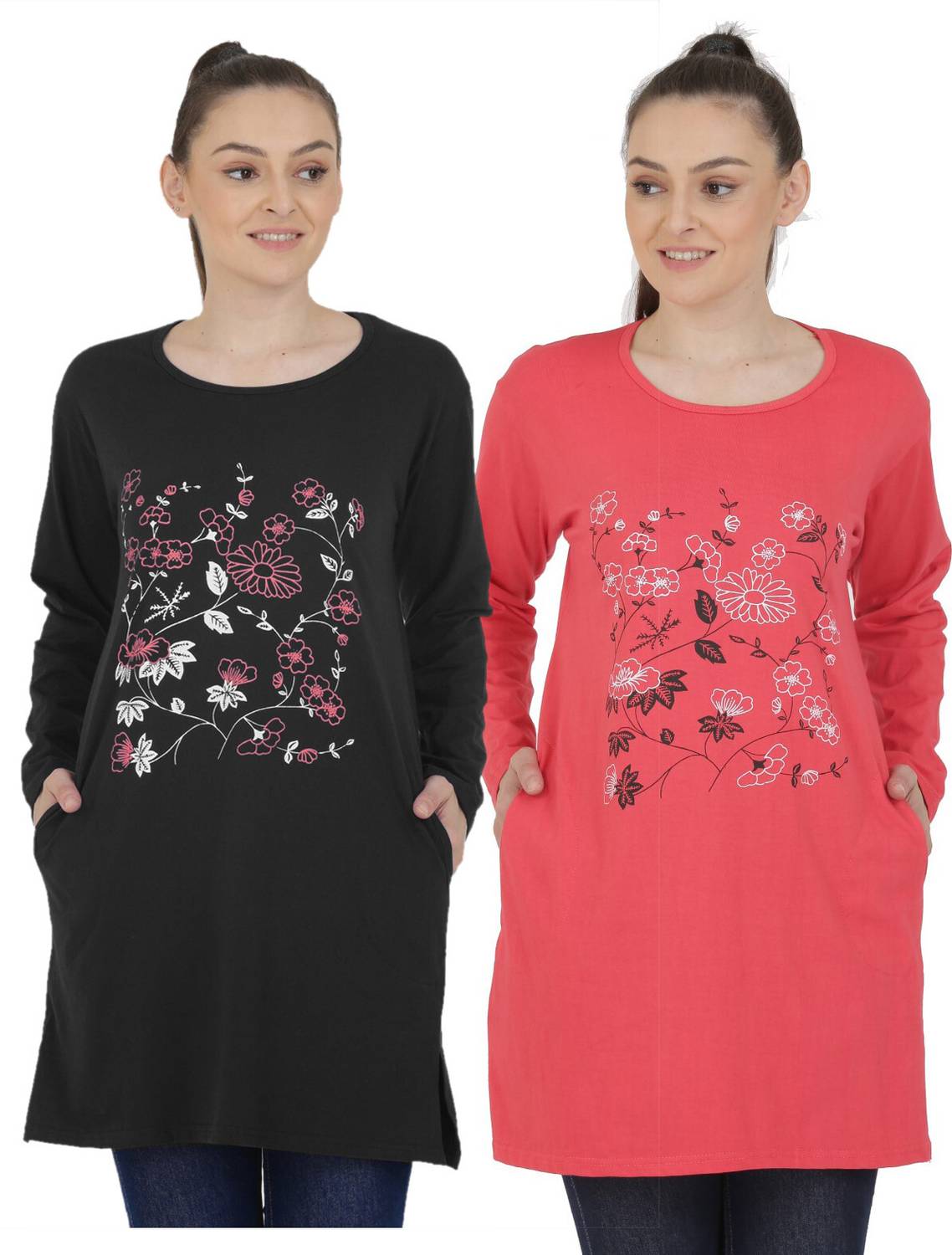 DASPRATION Printed Women Round Neck Black, Orange T-Shirt