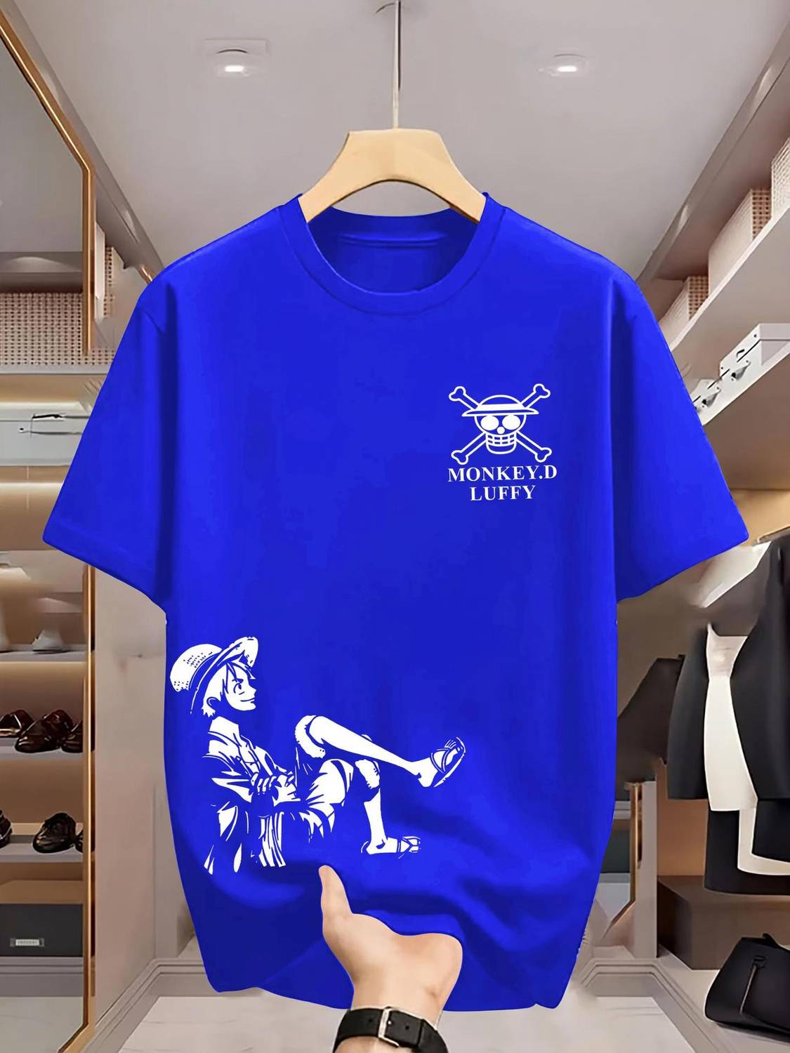 EyeBuck Printed Men Round Neck Blue T-Shirt