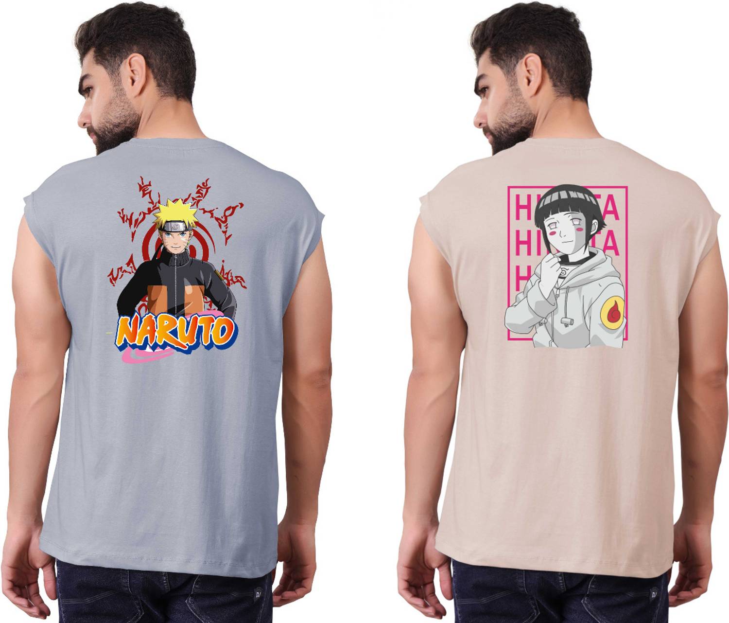I&D Pack of 2 Men Graphic Print Round Neck Pure Cotton Multicolor