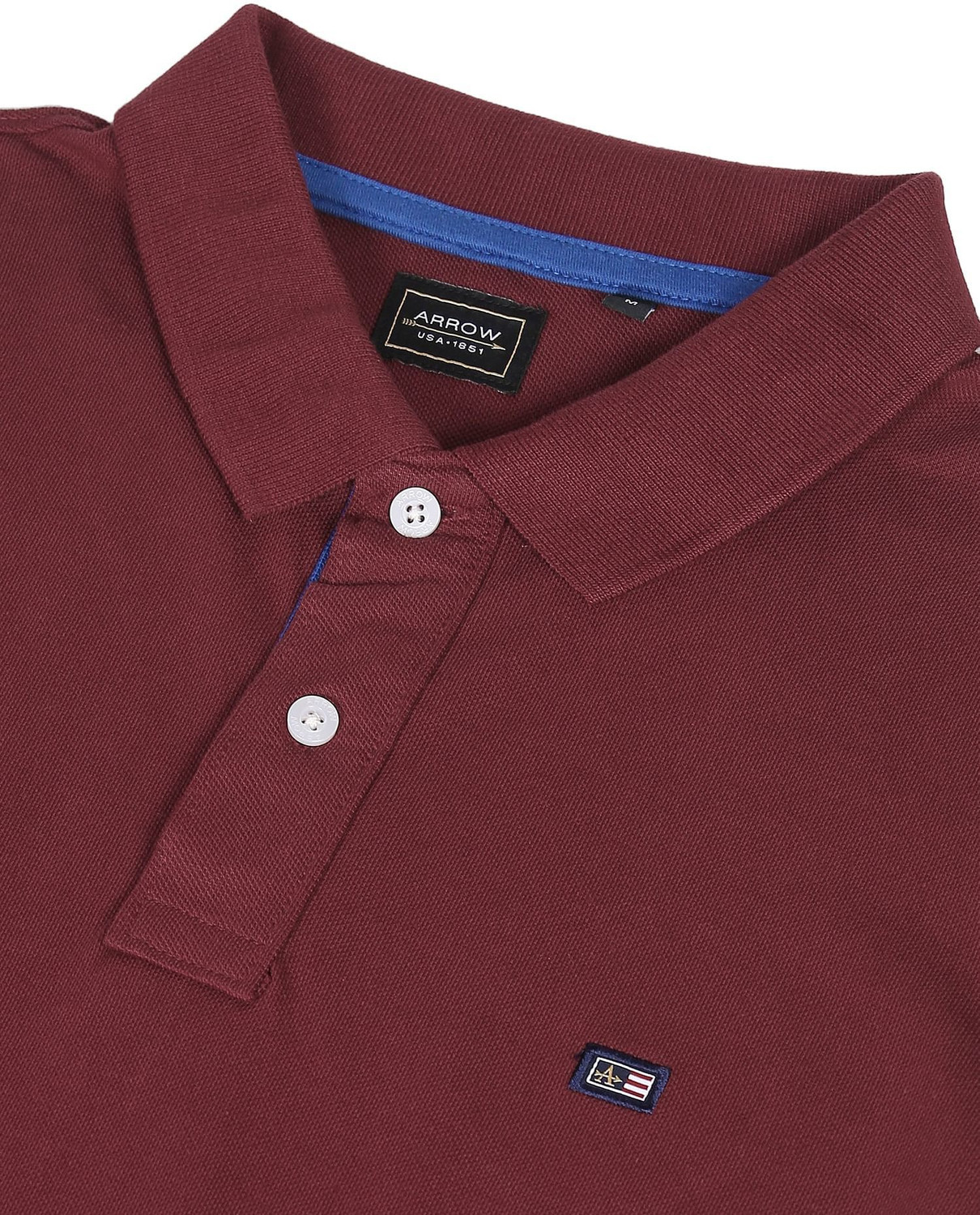 Image of ARROW Solid Men Polo Neck Red T-Shirt