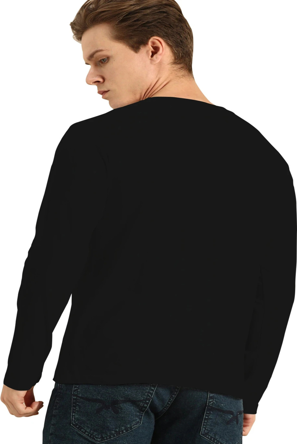 Image of London Hills Printed Men Round Neck Black T-Shirt