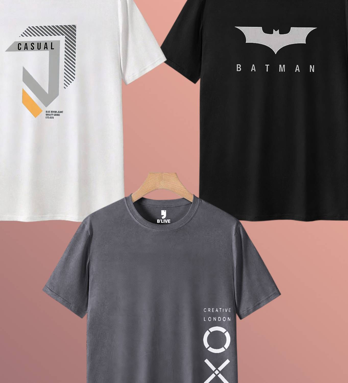 BLIVE Men's Round Neck White T-Shirt Pack of 3 - Image 4