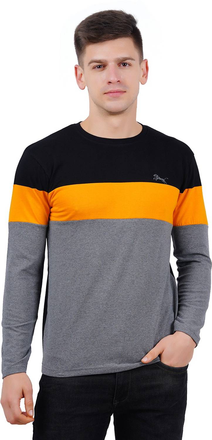 Smart Colors Men Colorblock Round Neck Cotton Blend Multicolor T-