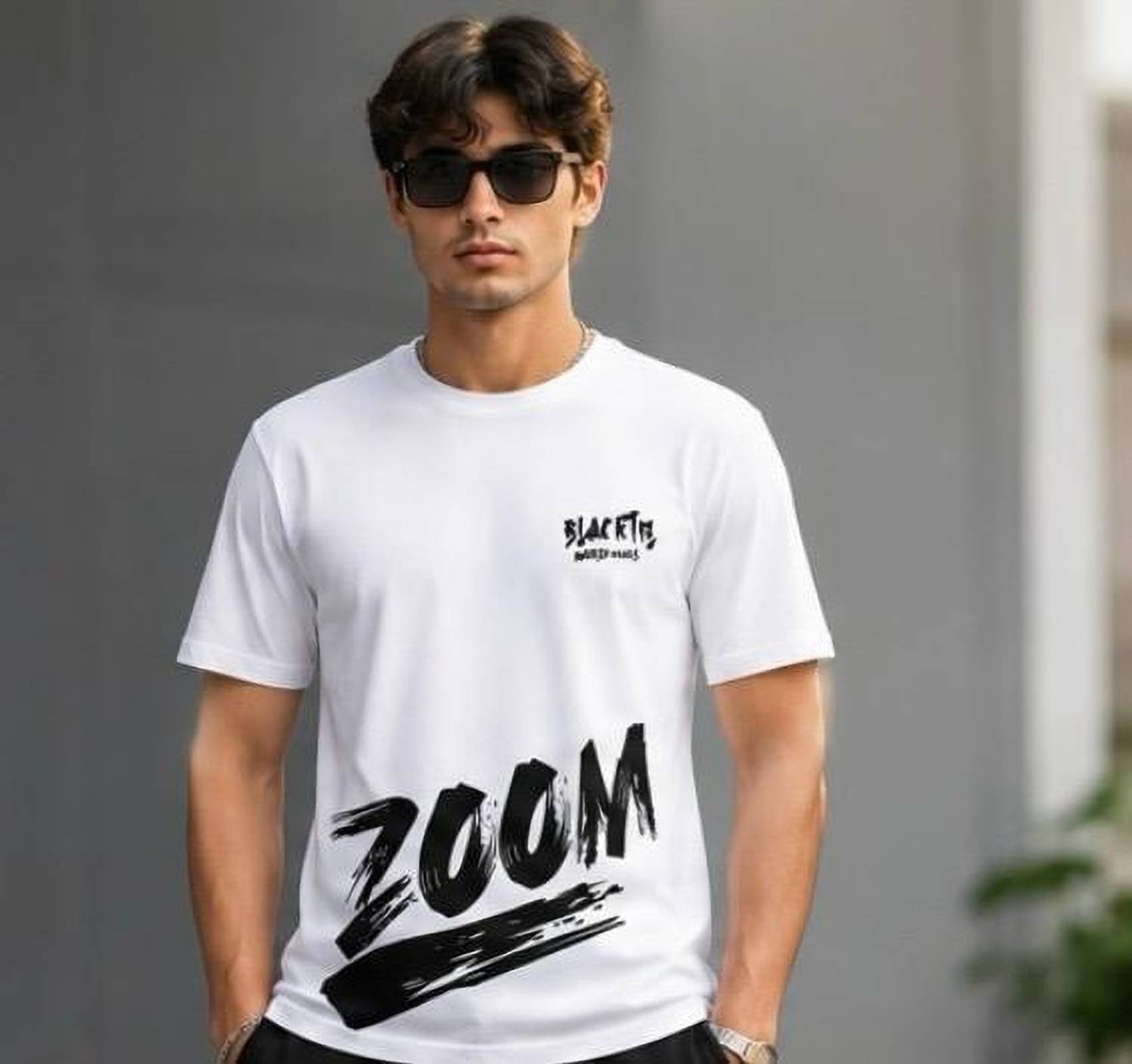 Abhishek Printed Men Round Neck White T-Shirt