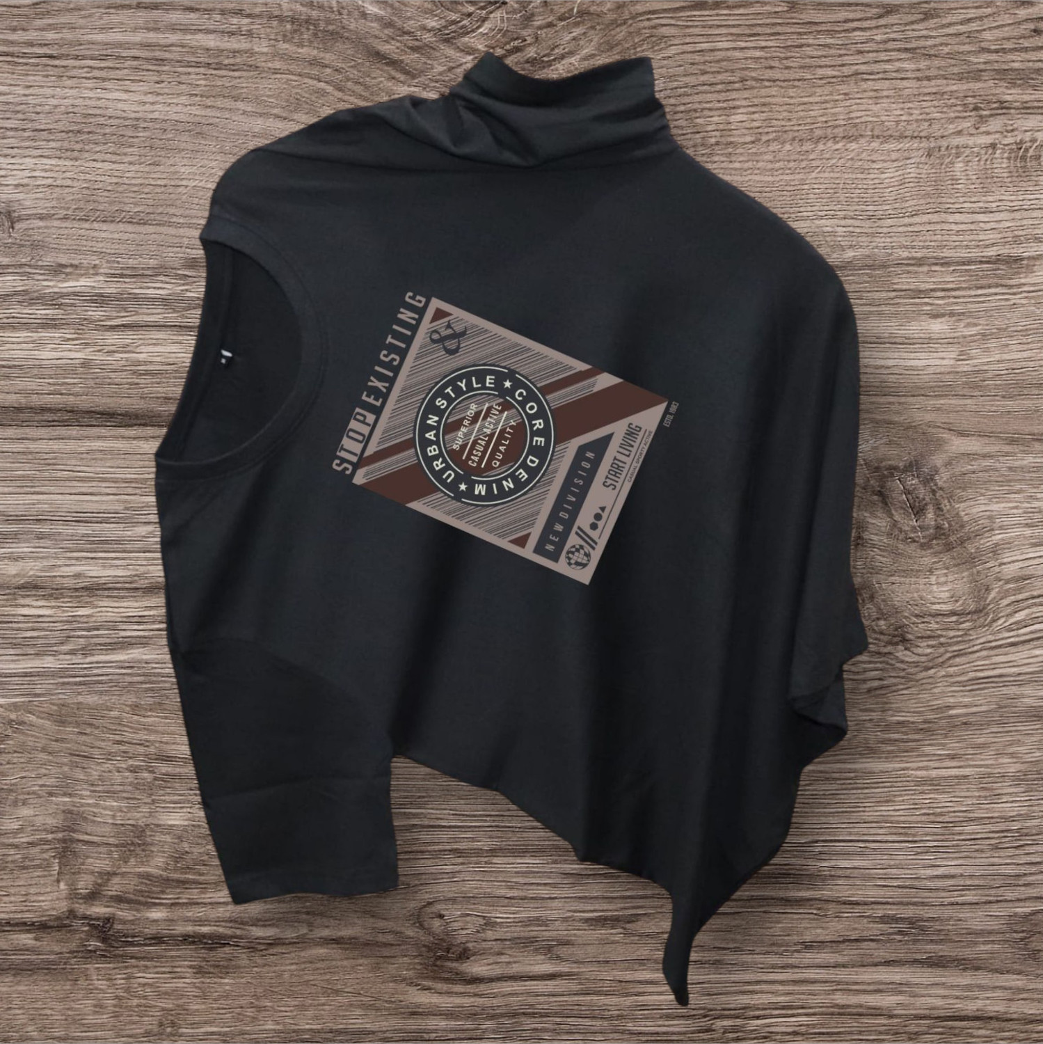 Image of Magneto Printed Men Round Neck Black T-Shirt