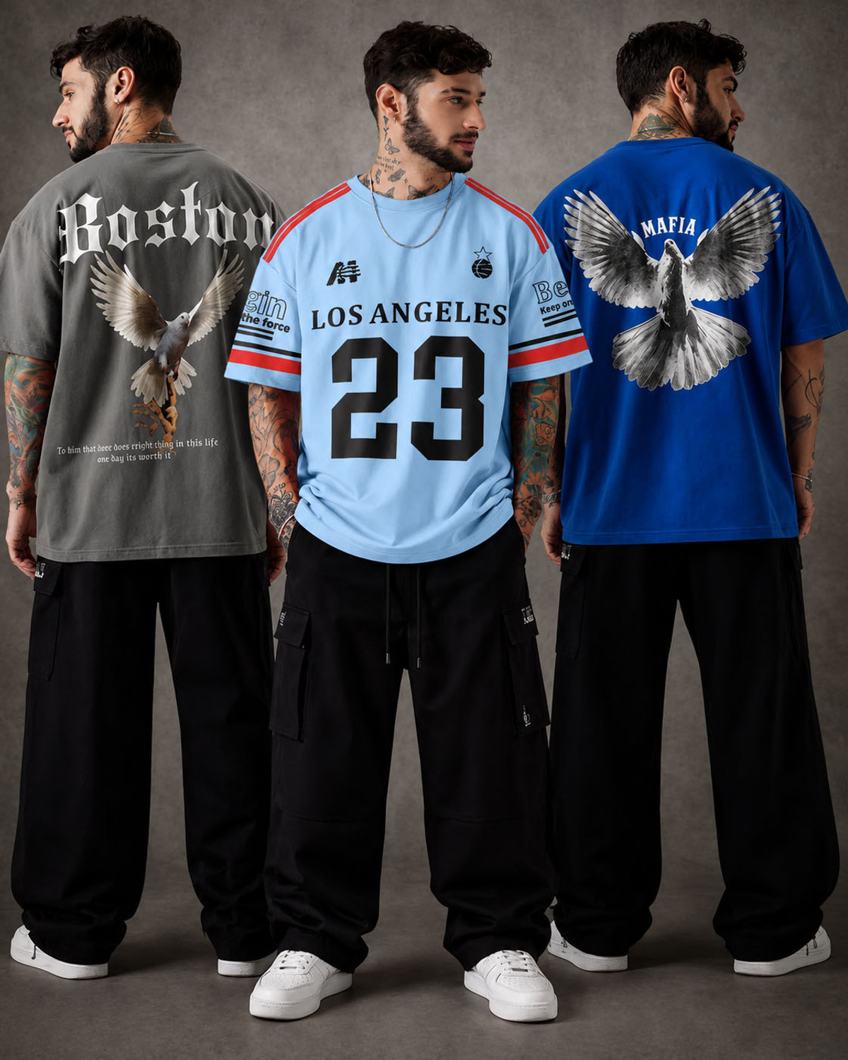 Force Graphic Print Men Round Neck Multicolor T-Shirt