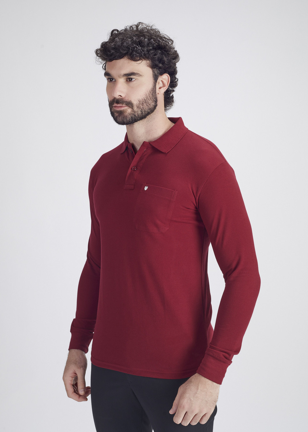 Image of PRORIDERS Solid Men Polo Neck Maroon T-Shirt