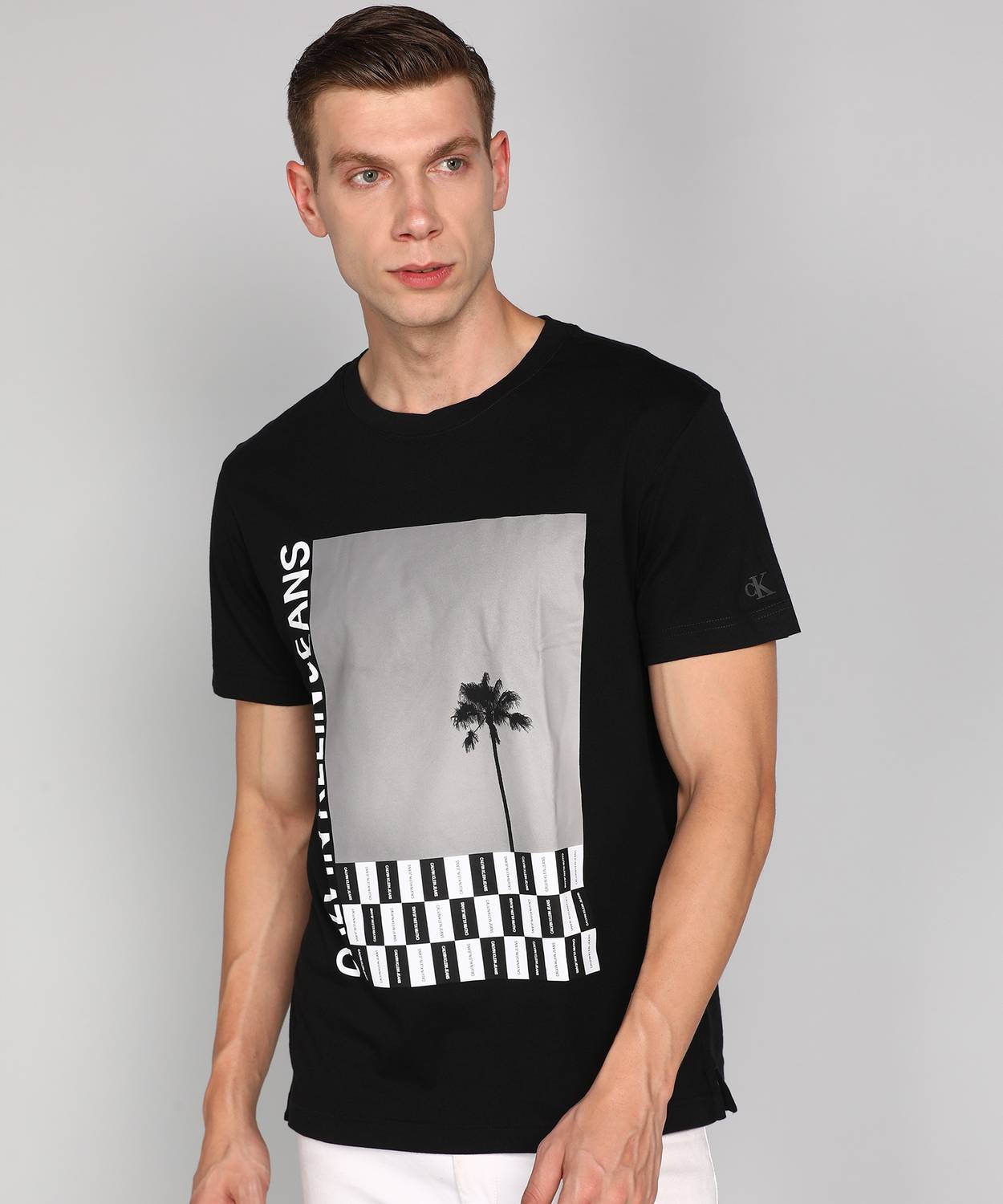 Calvin Klein Jeans Printed, Typography Men Round Neck Black T-Shirt