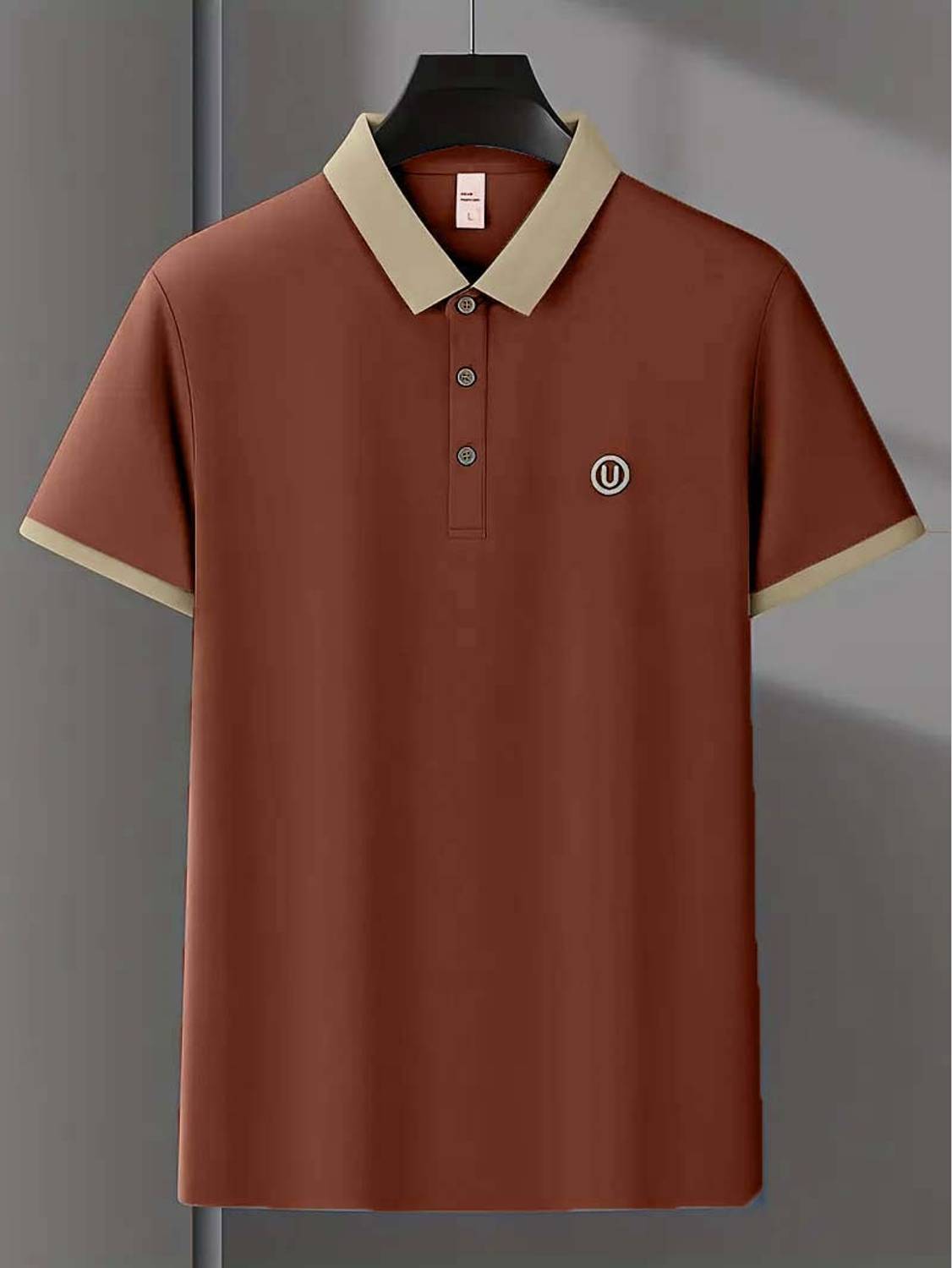POSHAX Men Orange Polo Neck T-Shirt