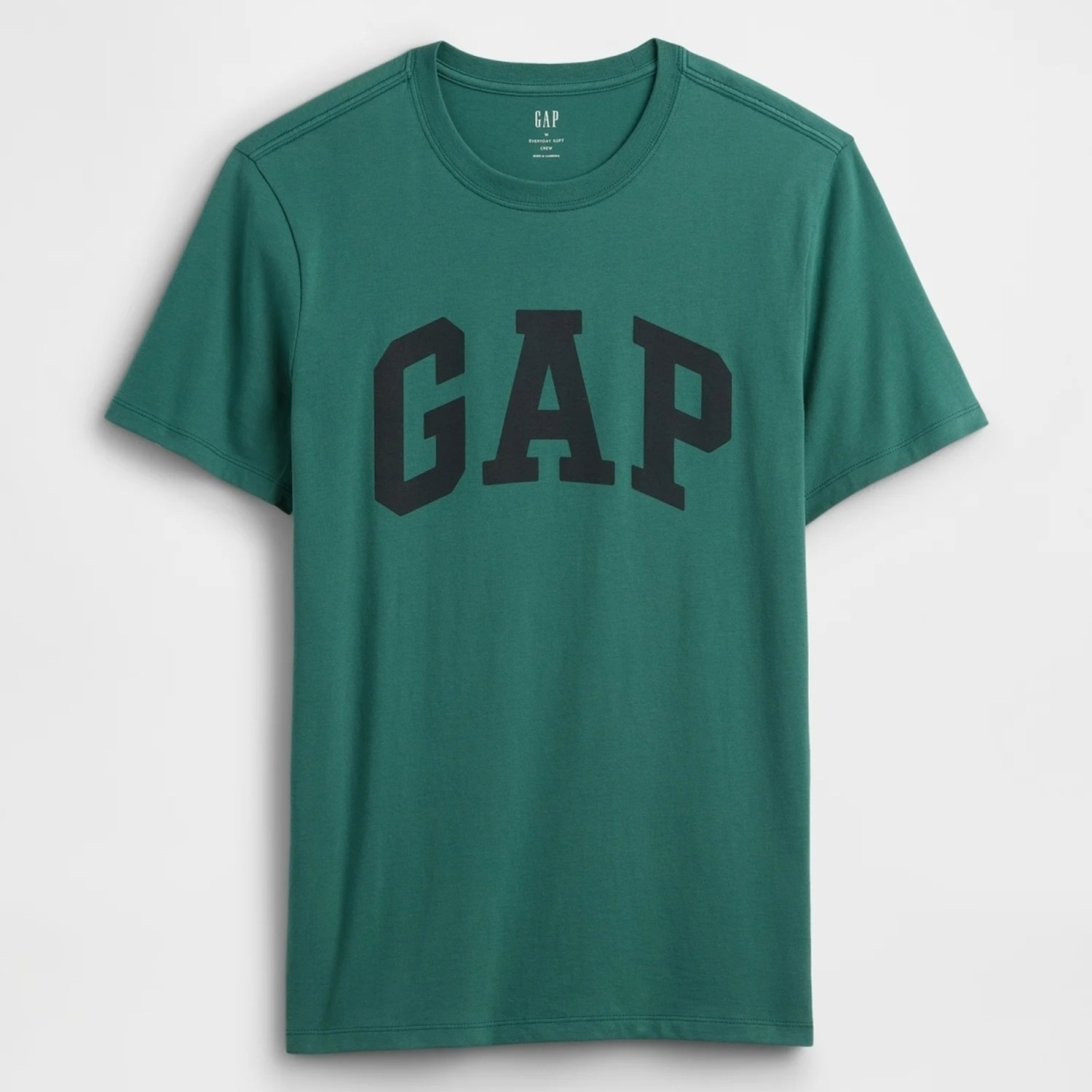 Image of GAP Typography Men Crew Neck Green T-Shirt