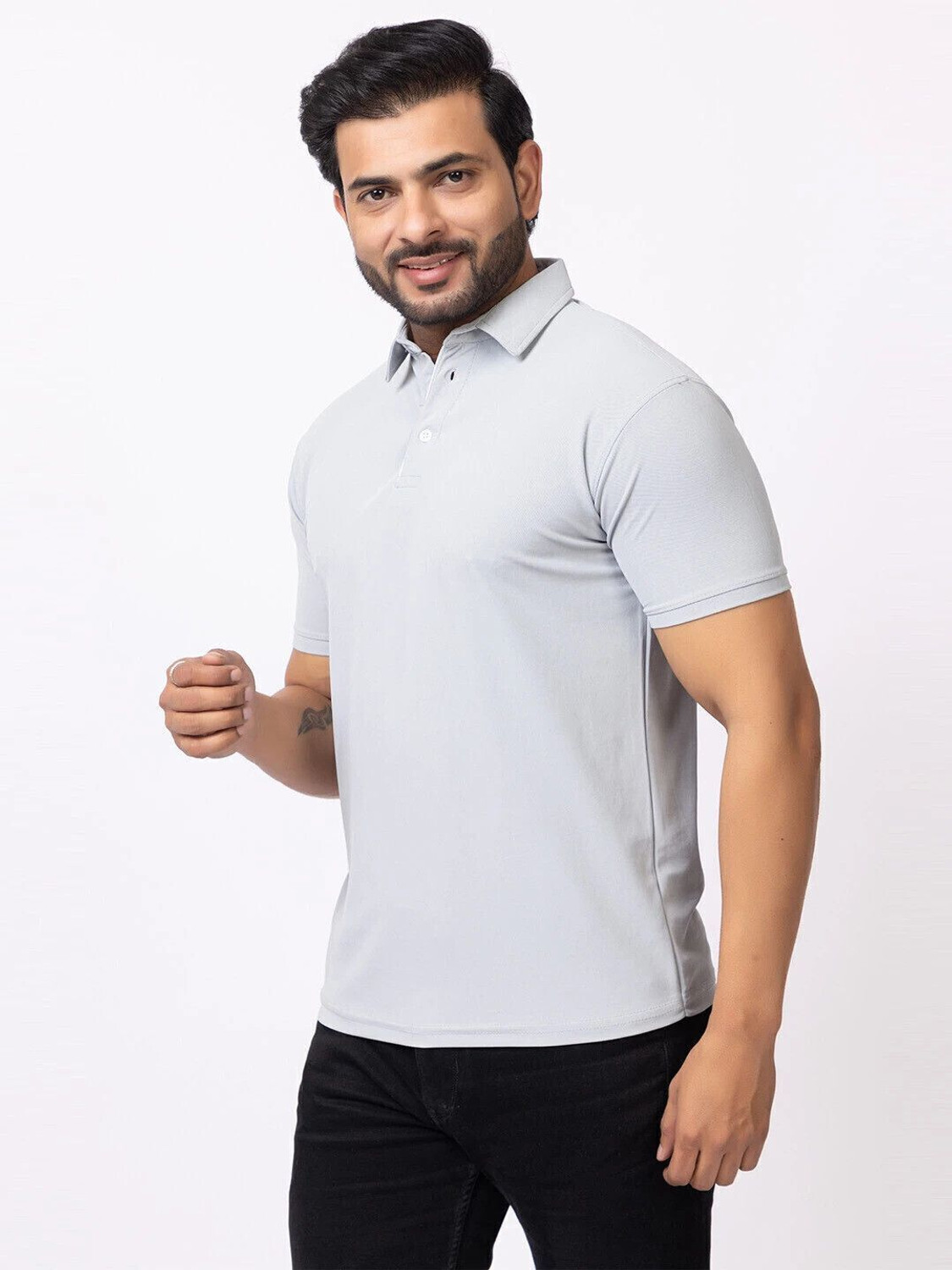 Image of BUFFARO Solid Men Polo Neck Multicolor T-Shirt