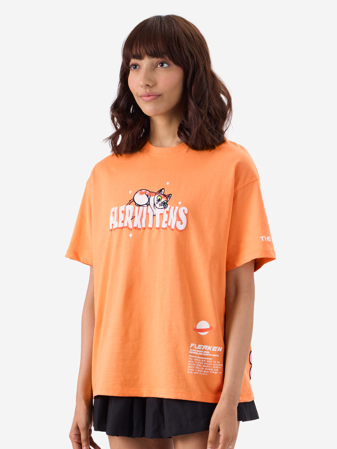 Image of The Souled Store Printed Women Round Neck Orange T-Shirt