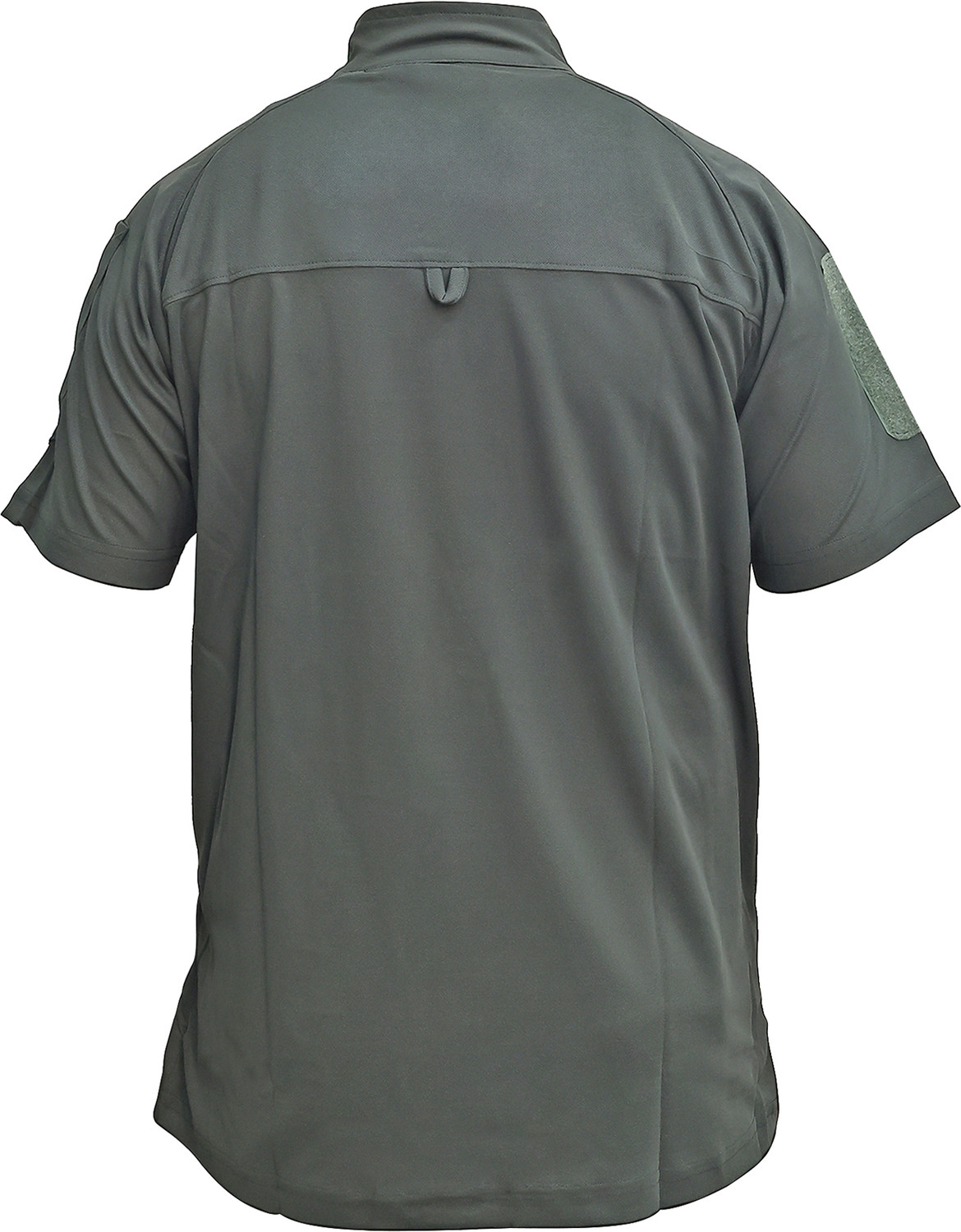 Image of COSMO Solid Men Zip Neck Grey T-Shirt