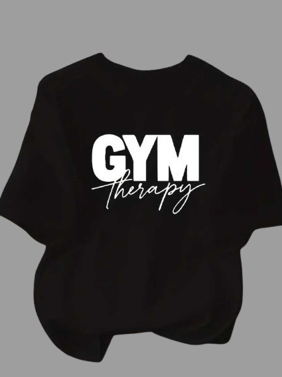 Image of ELBATROSS Graphic Print Women Round Neck Black T-Shirt