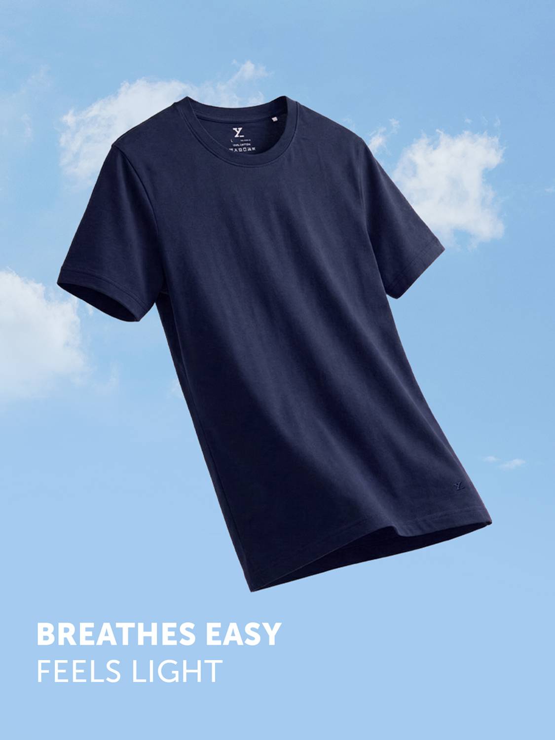XYXX Solid Men Round Neck Navy Blue T-Shirt - Buy XYXX Solid Men