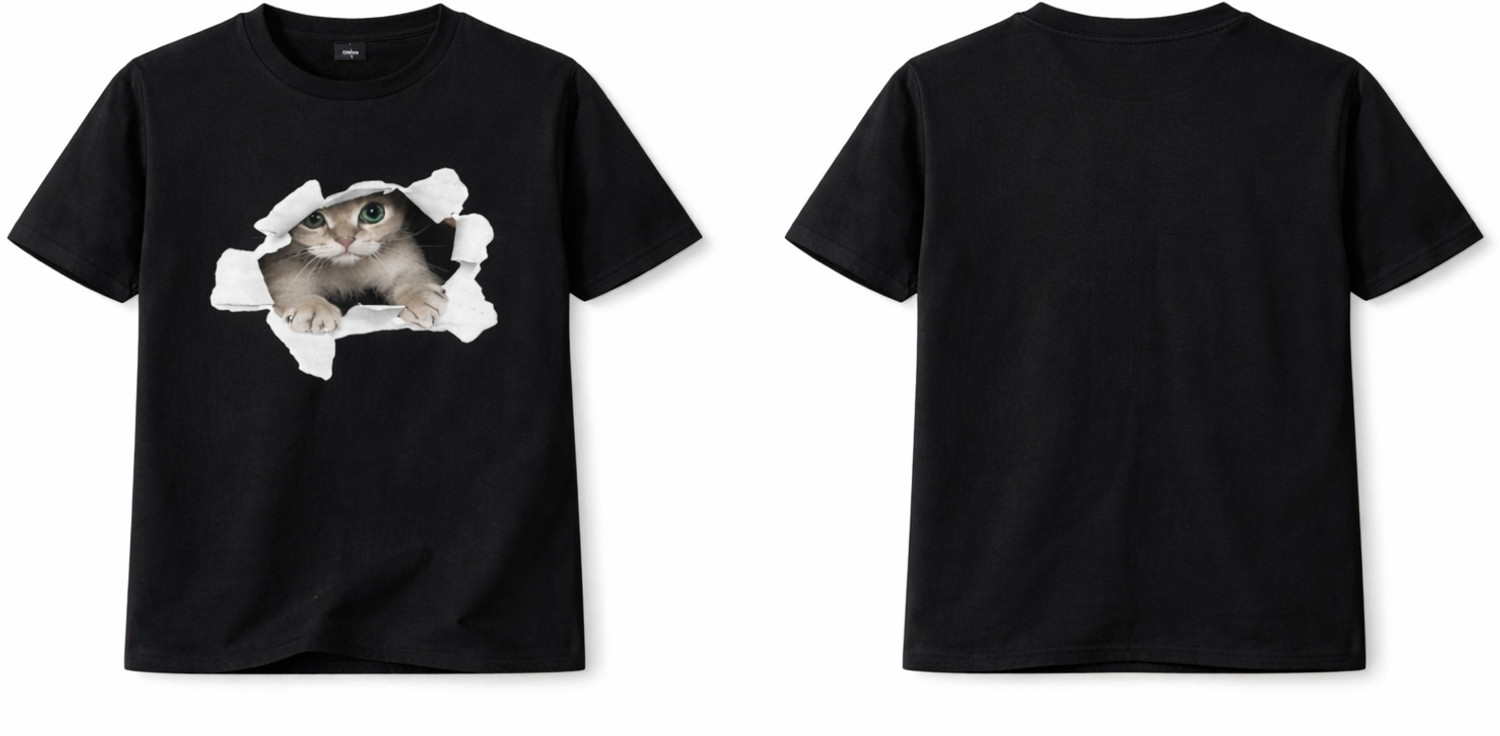 Image of ELBATROSS Graphic Print Men Round Neck Black T-Shirt