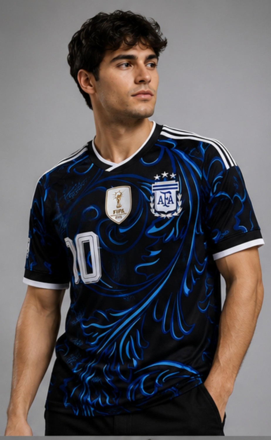 Image of teky Printed Men Round Neck Blue T-Shirt