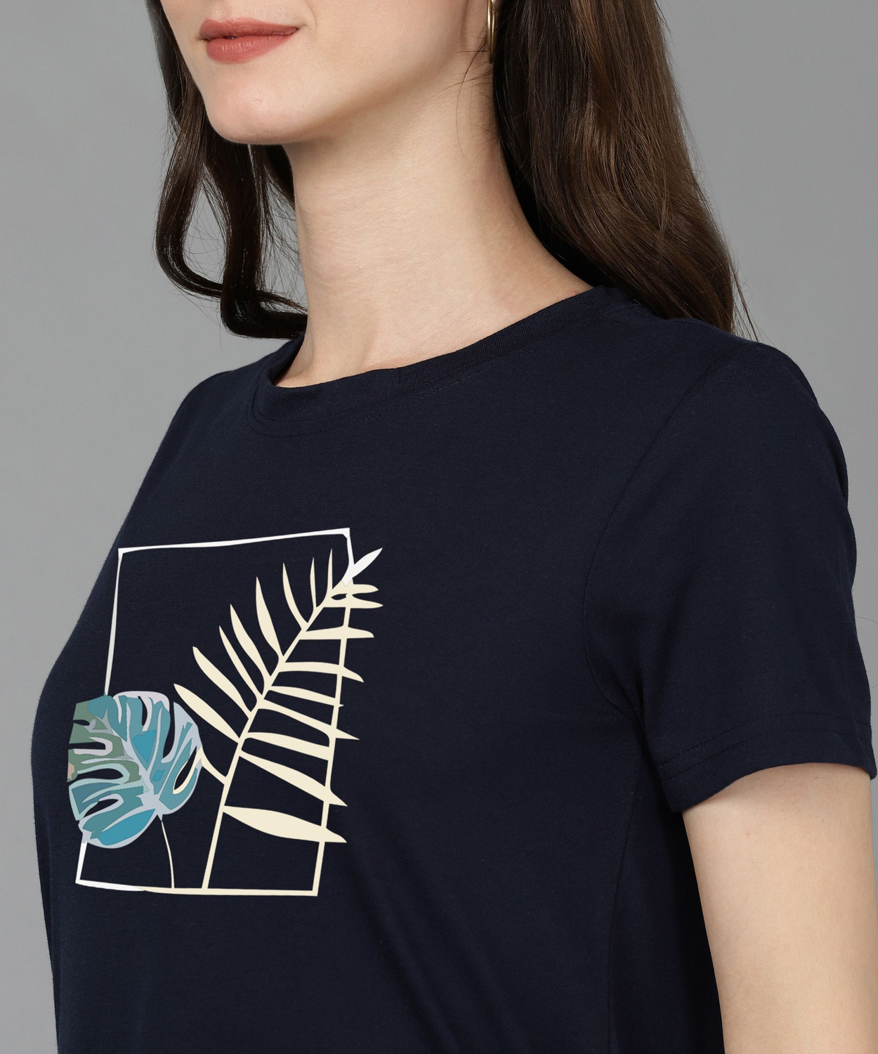Image of Adyavastram Graphic Print Women Round Neck Multicolor T-Shirt