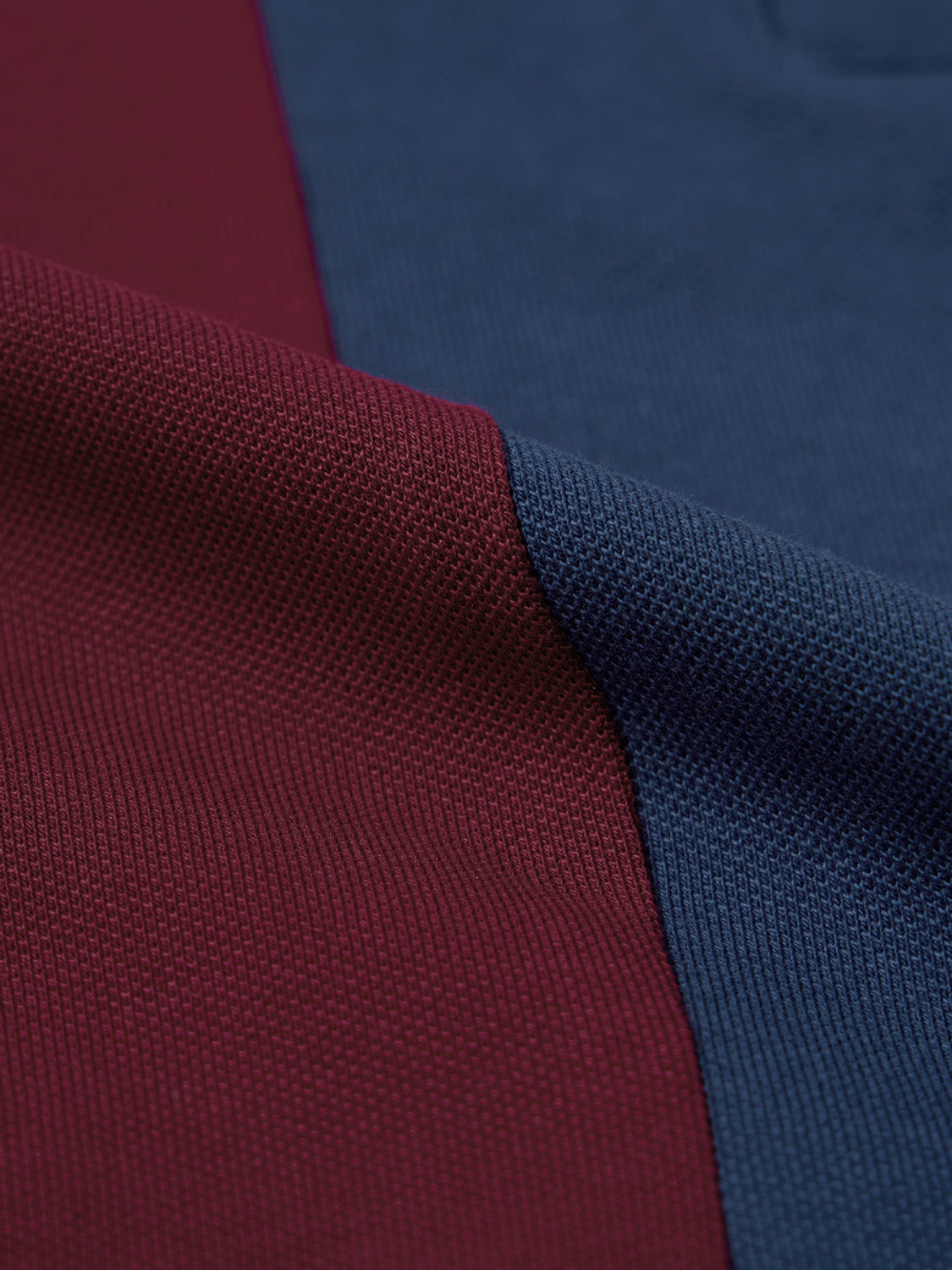 Image of The Souled Store Colorblock Men Polo Neck Navy Blue, Maroon T-Shirt