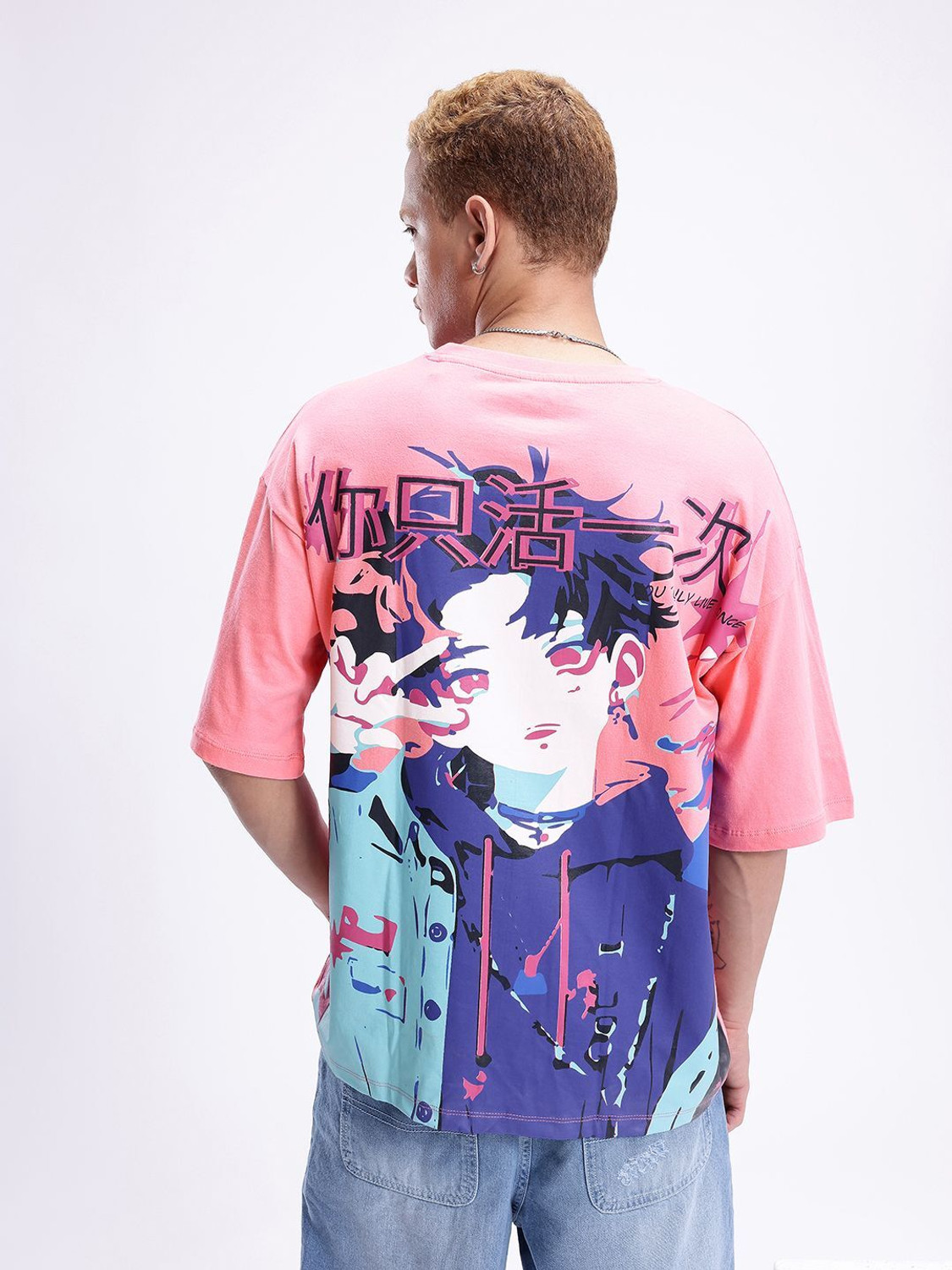 Image of Kook N Keech Printed Men Round Neck Pink T-Shirt