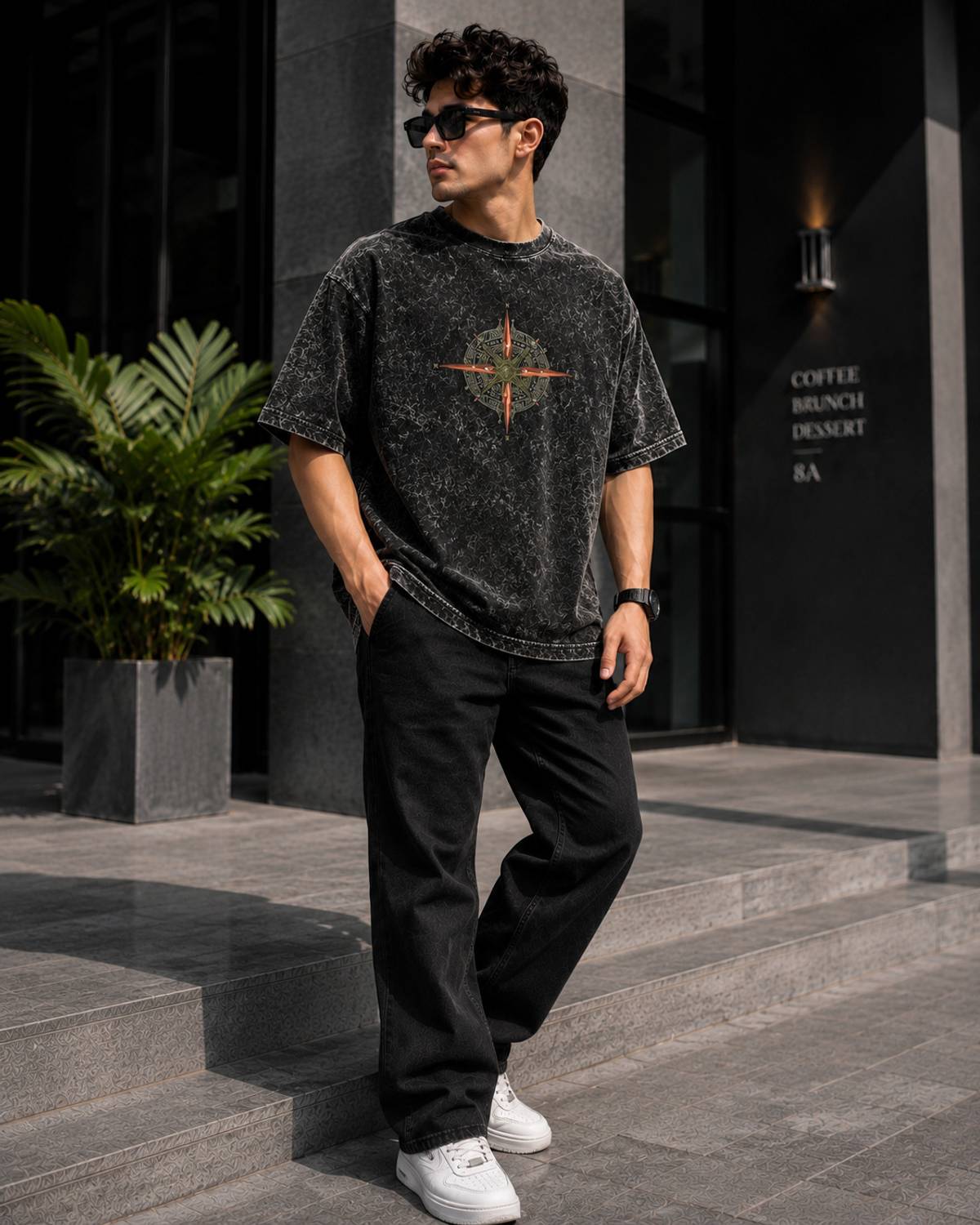 Rivento Graphic Print Black T-Shirt - Image 3