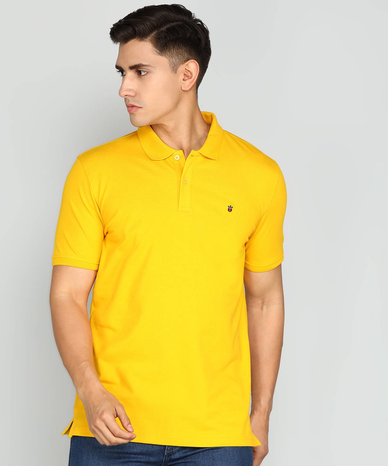 Louis Philippe Sport Slim Fit Casual Men Solid Polo Neck Cotton B