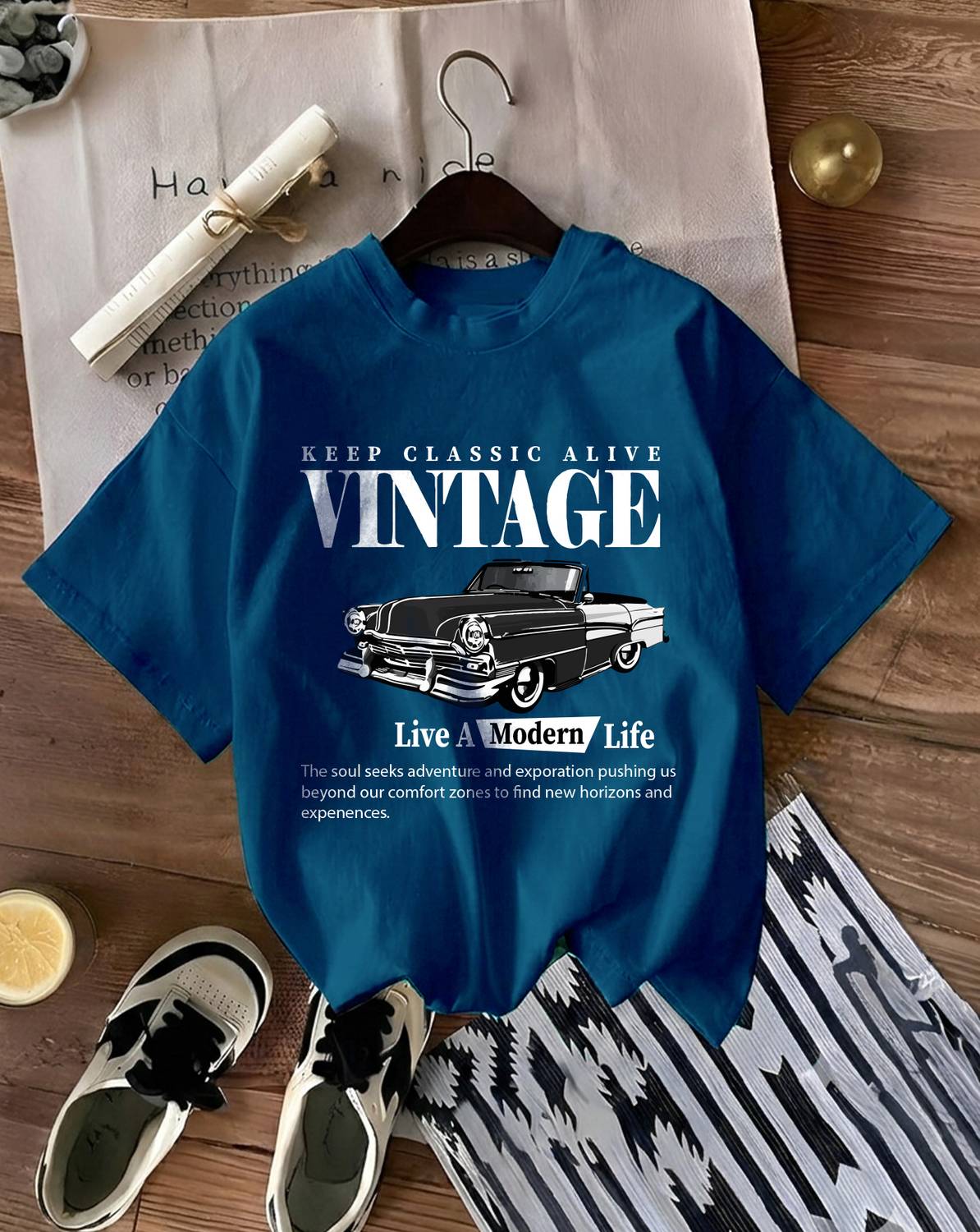 AOOSH Casual Printed Women Light Blue Top