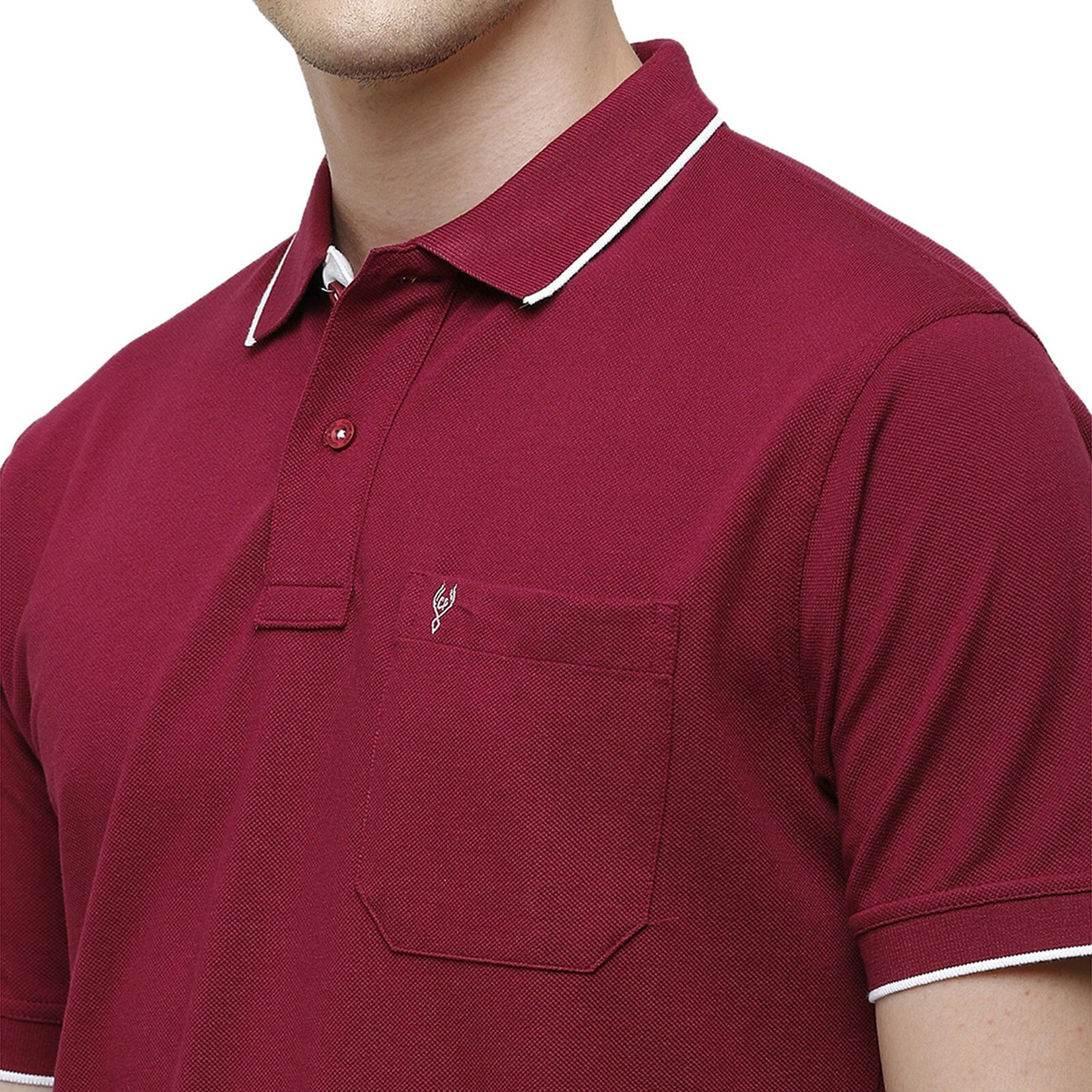 Image of Classic Polo Solid Men Polo Neck Maroon T-Shirt