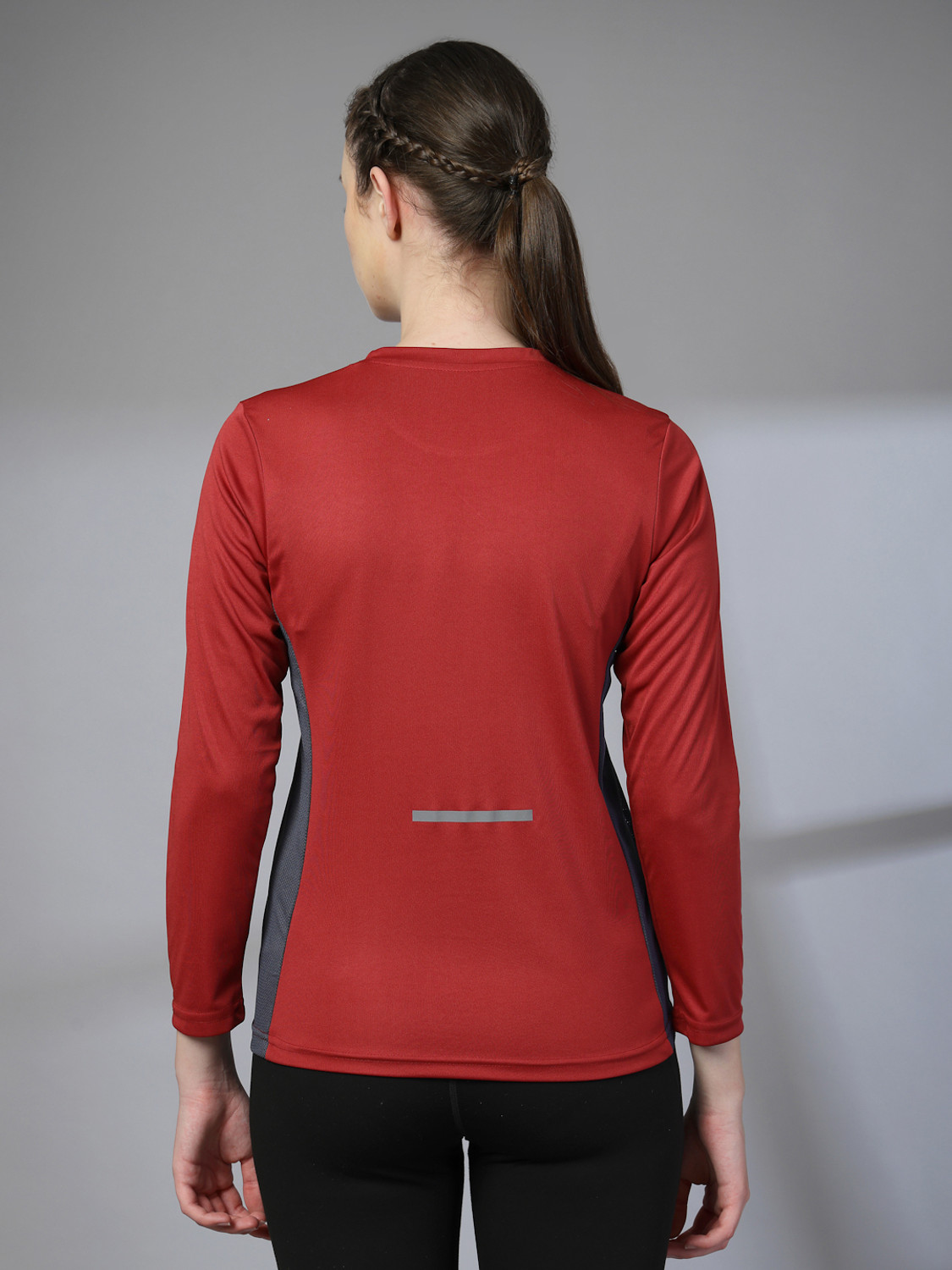 Image of CHKOKKO Solid Women Round Neck Maroon T-Shirt