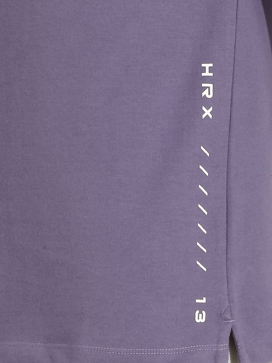 Image of HRX by Hrithik Roshan Solid Men Round Neck Purple T-Shirt