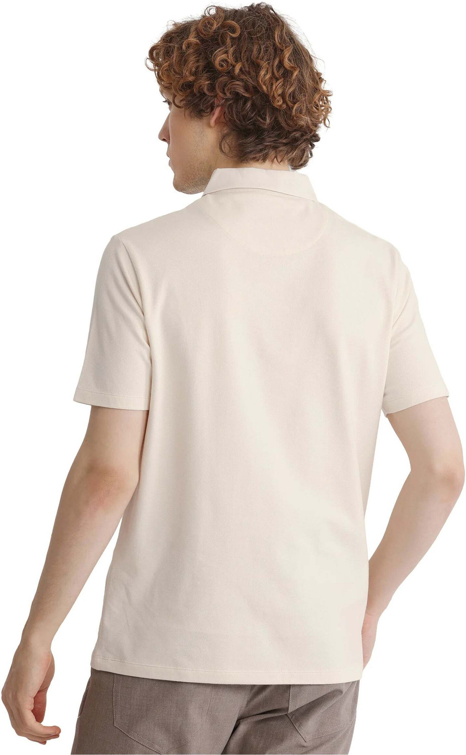 Image of RARE RABBIT Solid Men Polo Neck White T-Shirt
