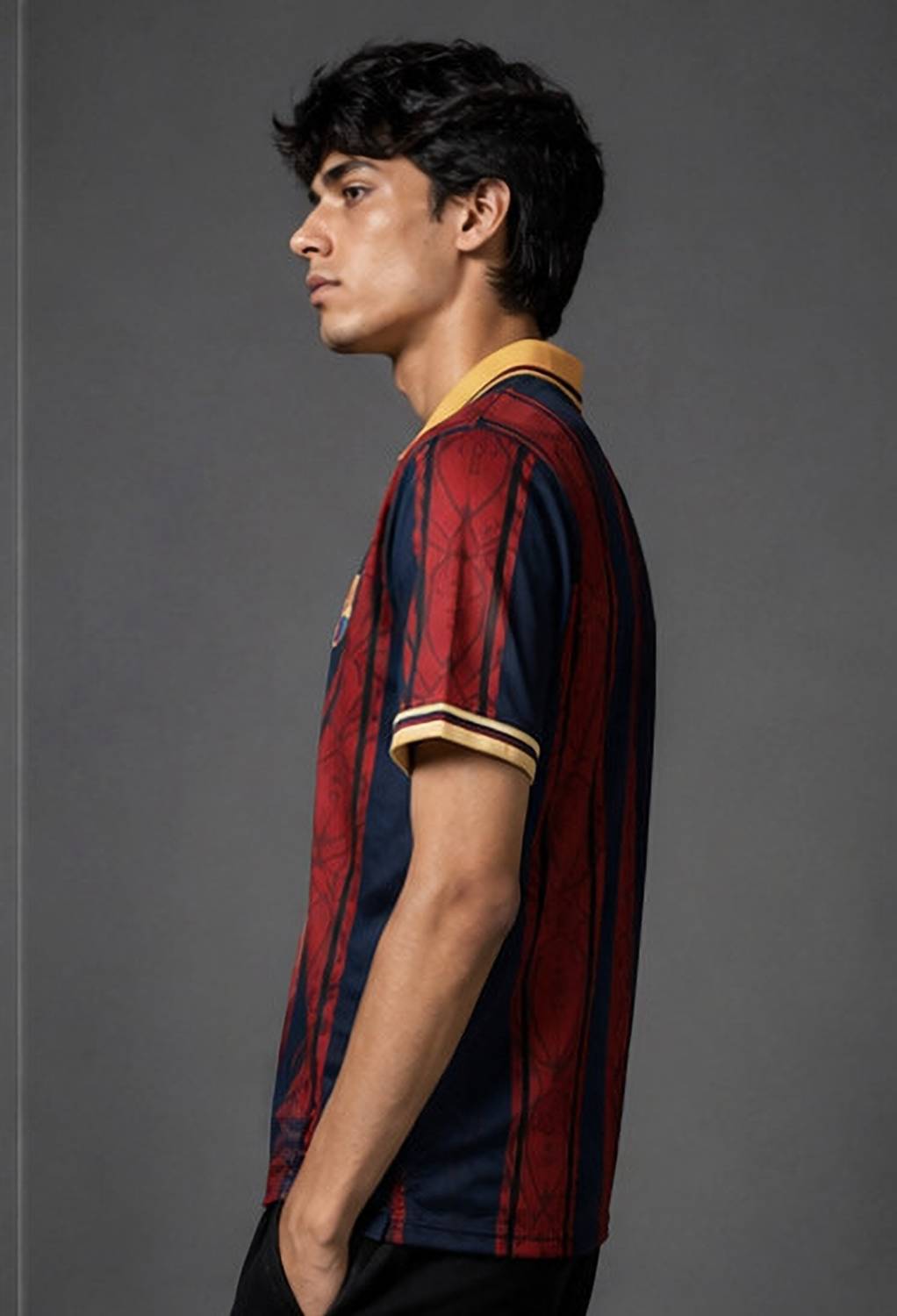 DJFashions Striped Polo Neck Multicolor T-Shirt - Image 3