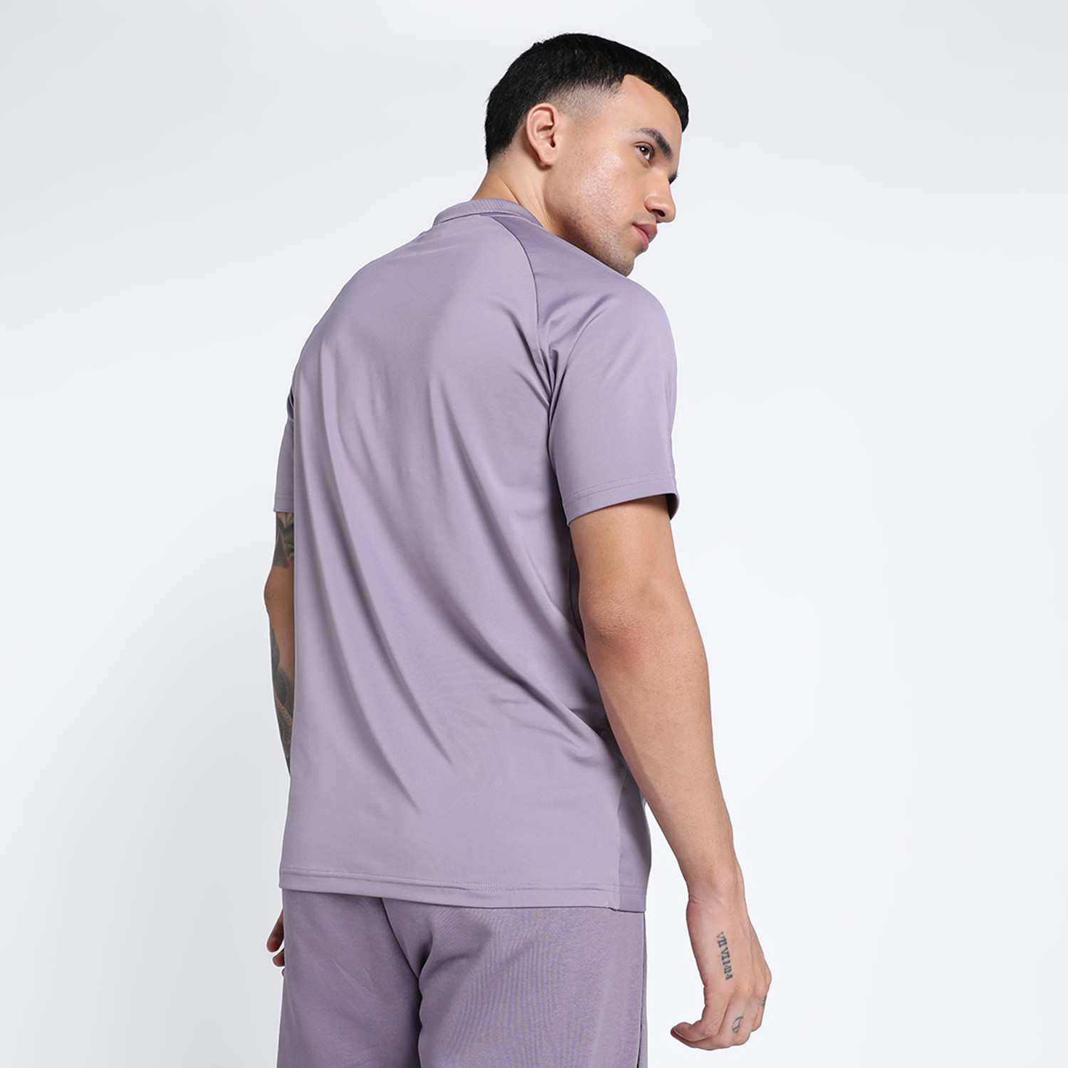Image of PUMA Self Design Men Polo Neck Purple T-Shirt