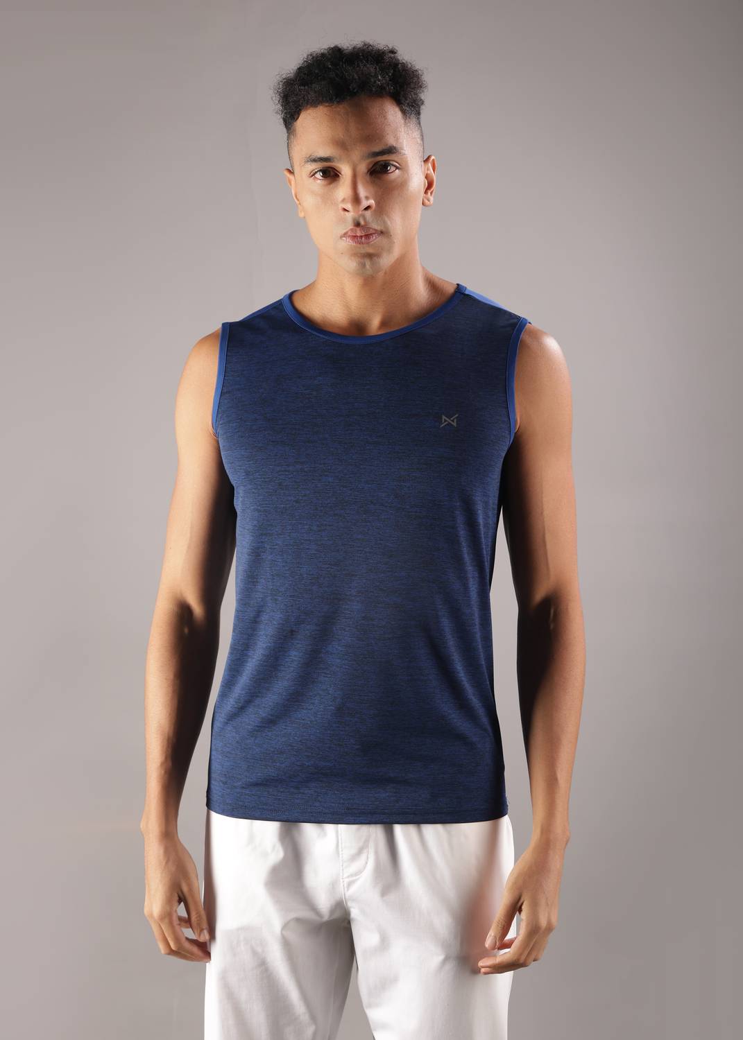 Force NXT Men Solid Round Neck Polyester Blue T-Shirt