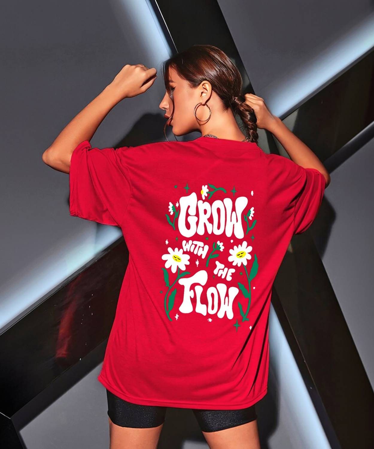 TQH Printed, Typography Women Round Neck Red T-Shirt - Buy TQH