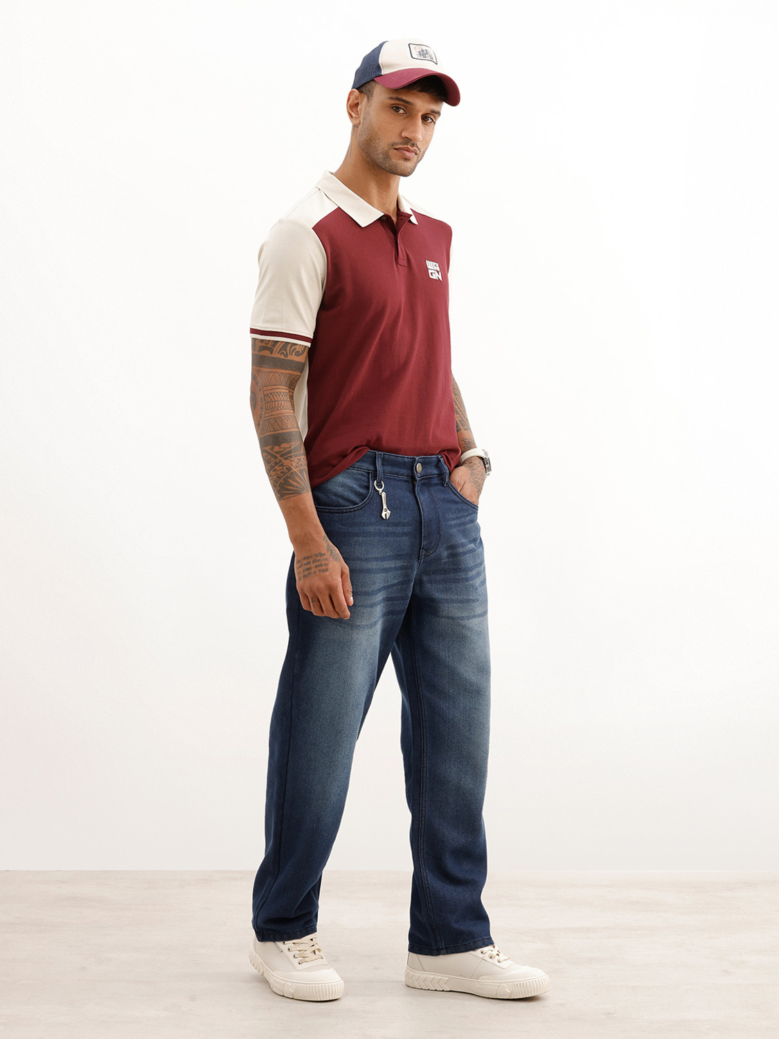Image of WROGN Solid Men Polo Neck Red T-Shirt