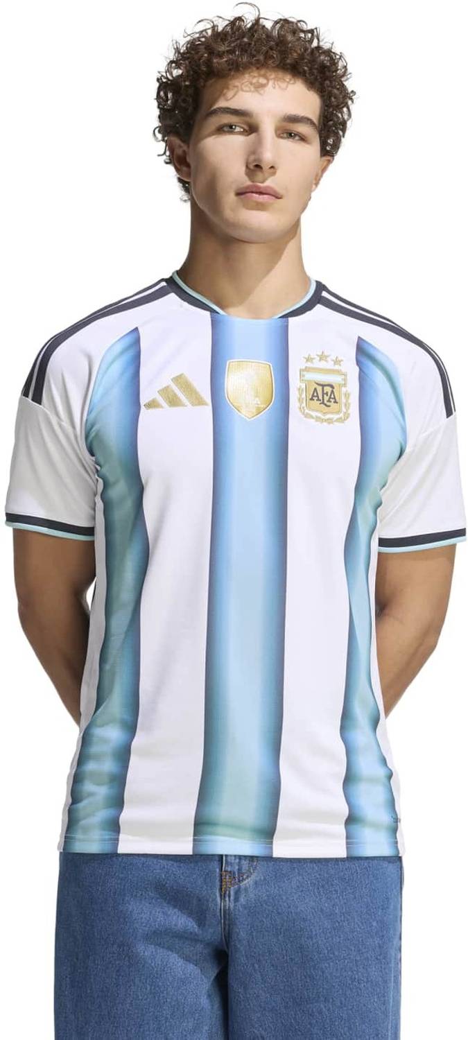 ADIDAS Men Mandarin Collar White T-Shirt - Image 1