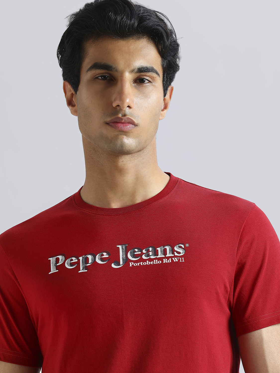 Image of Pepe Jeans Printed Men Crew Neck Red T-Shirt