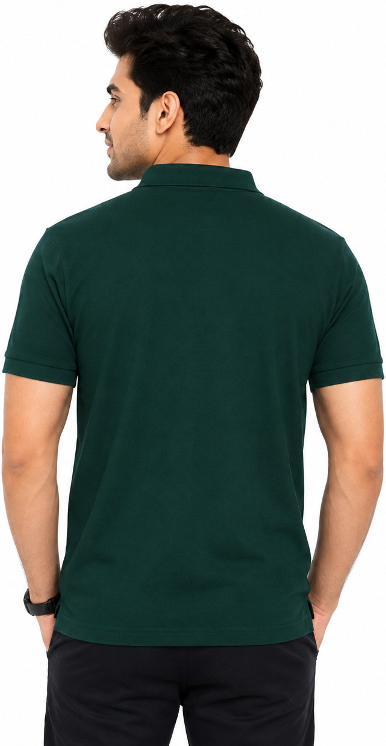 Image of Maintain Solid Men Polo Neck Green T-Shirt