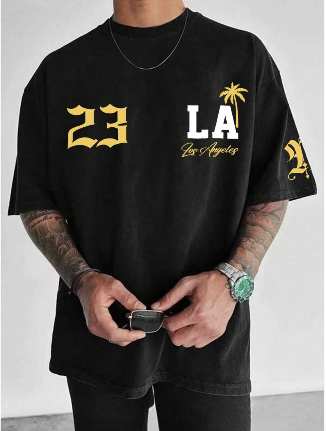 BRIGHT KRAFT Printed Men Round Neck Black T-Shirt